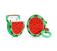 LEWOTE Silicone Case Compatible for Apple Airpods 1&2 Funny Cute Cover [Fruit and Vegetable Series](Watermelon)