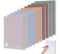 Lewtemi 10 Pcs Left Handed Spiral Notebook, Left-handed One Subject Notebook, 8.5" x 11", 50 Sheets, College-ruled, Assorted Color Covers (Muted)