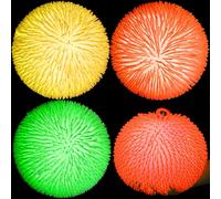 Lewtemi 3 pcs 9 Inch Giant Puffer Balls Glow in The Dark, Large Puffer Ball Stretchy Light Spiky Stress Relief LED Glowing Goodie Bag Party Favors Stocking Stuffers Assorted Colors ()