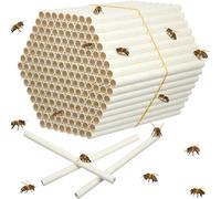 Lewtemi 360 Pcs Mason Bee House Tube Refill 6 Inches Cardboard Paper Inserts Mason Bee Nesting Paper Tube for Outdoor Beekeepers, Replacement Nesting Refill Inserts