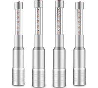 Lewtemi 4 Pieces Bottle Girl Lights Strobe Baton Bottle Service Lights Rechargeable Champagne Topper Handheld Sparklers for Bar Club VIP Nightclubs Party Event(Silver)