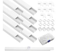 Lewtemi 50ft Permanent Light Track Kits Compatible with Govee Pro H706 Permanent Light Track Kits, 30 Tracks, Mount Covers Connectors Corner End Cap Fittings 250 Screws for Outdoor Lights
