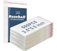 Lewtemi 600 Pcs Graded Card Sleeves Resealable Team Bags for Trading Cards Baseball Sports Slabs Holders Plastic Collectible Slabs Protection,3.5" x 5.5"