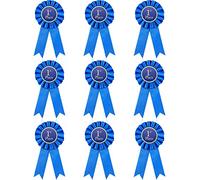 Lewtemi 9 Pcs Award Ribbons 1st Place Winner Ribbon Victory Rosette Blue Trophy Medal Recognition Ribbon Multipurpose for Classroom Prizes Ceremonies and Events