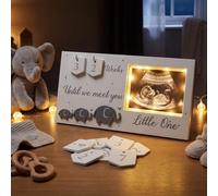 Lewtemi Baby Sonogram Picture Frame LED Illuminated Ultrasound Photo Frame with Baby Countdown Weeks for Pregnancy Announcements Expecting Parents to Be Unique Gifts Gender Reveal for New Moms Daddy