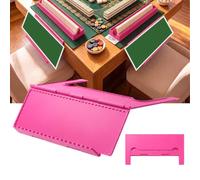 Lewtemi Mahjong Card Holder for Table Wave Under Mat Slide in Stand Angled Viewing Rack Space Saving 3D Printed Table Accessory Foldable Design for American Mahjong(Rose Red, Wavy Style)