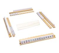 Lewtemi Wooden 4 Set Mahjong Racks with Pushers 17 Inch Solid Pine Wood Tile Holders with Drawstring Storage Bag American Mahjong Game Rack for Mah Jong Dominoes Accessories