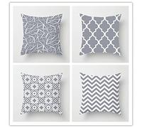 lewwmn Cushion Covers Set of 4, European Gray Pillow Cover Cushion Case, 75x75cm Soft Throw Pillowcase for Sofa Chair Bed Home Decoration, Outdoor Cushions Waterproof 30x30in
