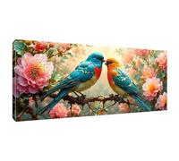 lewwmn Paint by Numbers Love Bird 35x70cm/14x28in, Colour in Canvas Paint by Numbers for Adults, Acrylic Oil DIY Beginners Painting by Numbers Crafts for Home Wall Decoration, [Frameless] Q-510