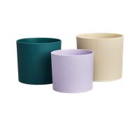 Lex Pott Set 14cm Velvet Cream Flower Pot 3pcs Designer Pots Recycled Plastic