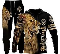 LEXAHO Unisex 3D Wolf Print Hoodie Men Jogging Suit Unisex Sweatshirts Hoody + Pants Sets S-6XL (Hoodie12,2XL)