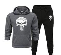 LEXAHO Unisex Skull Jogging Suit, Tracksuit, Men's Hooded Pullover, Jogger, Unisex Set, Skull Jogging Suit, 3D Jumper + Trousers, Tracksuit 10, XL