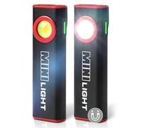 lexall - LED Work Light, 1600 Lumens, Mini Magnetic Flat EDC Clip Flashlight, 3 Modes, Portable, Ultralight, Bright, Waterproof, Pocket for Working, Camping, Repairing, Emergencies (2,