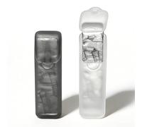 Lexaoyoo 2 Pack Gum Case, Pocket Gum Holder Hard Shell, One-Hand Flip Open Gum Container, Portable PP Gum Storage Box, Clear White & Black