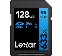 Lexar 128 GB Professional Class 10 UHS-I 633x Speed SDHC Flash Memory Card, Black