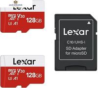 Lexar 128GB 2 Pack Micro SD Card E Series, microSDXC UHS-I Flash 128GBx2