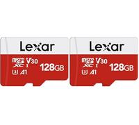 Lexar 128GB Micro SD Card E Series, microSDXC UHS-I Flash Memory Card with Adapter - Up to 100MB/s, A1, U3, Class10, V30, High Speed TF Card (Pack of 2)