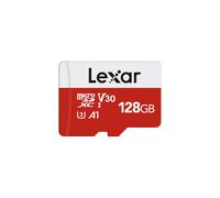 Lexar 128GB microSDXC UHS-I Card E Series with Adapter - Up to 100MB/s, A1, U3, Class 10, V30