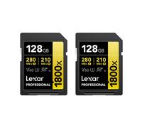 Lexar 128GB Professional 1800x 280MB/Sec UHS-II V60 SDXC Card - Twin Pack