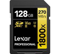 Lexar 128GB Professional 1800x UHS-II SDXC Memory Card (GOLD Series)