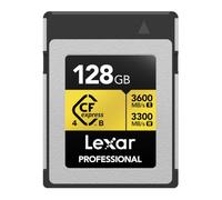 Lexar 128GB Professional Gold CFexpress 4.0 Type B Memory Card | PCIe 4.0 with 3600MB/s read and 3300MB/s write for videography, photography and workflow