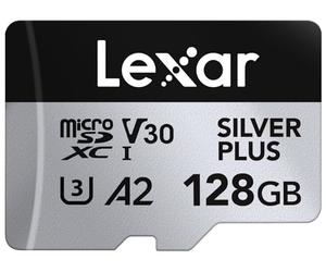 Lexar 128GB Professional Silver Plus Micro SD Card, UHS-I, C10, U3, V30, Full HD & 4K, Up to 205/150 MB/s microSDXC Memory Card, for Videographers, Gamers (LMSSIPL128G-BNANU)