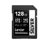 Lexar 128GB SD Card Silver, Up To 205MB/s Read, 140MB/s Write, SDXC UHS-I Memory Card, Class 10, U3, V30, SD Card For Professional Photographers, Videographers, Enthusiasts