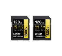 Lexar 128GB Twin Pack Professional 1800x SDXC UHS-II Card Gold Series U3 V60