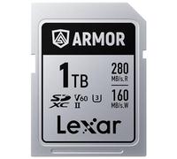 Lexar 1TB Armor Silver PRO SDXC Memory Card, UHS-II, C10, U3, V60, 6K UHD, Up to 280MB/s Read, Stainless Steel, for Professional Photographer, Videographer, Enthusiast (LSDAMSP001T-RNNNU)