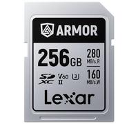 Lexar 256GB Armor Silver PRO SDXC Memory Card, UHS-II, C10, U3, V60, 6K UHD, Up to 280MB/s Read, Stainless Steel, for Professional Photographer, Videographer, Enthusiast (LSDAMSP256G-RNNNU)
