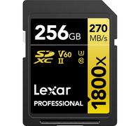 Lexar 256GB Professional 1800x UHS-II SDXC Memory Card (GOLD Series)