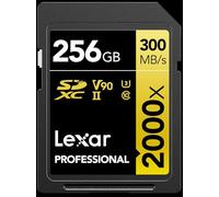 Lexar 256GB Professional 2000x SDXC Memory Card, UHS-II, C10, U3, V90, Full-HD & 8K Video, Up To 300MB/s Read, for DSLR, Cinema-Quality Video Cameras (LSD2000256G-BNNNU)