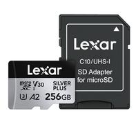 Lexar 256GB Professional Silver Plus Micro SD Card, UHS-I, C10, U3, V30, Full HD & 4K, Up to 205/150 MB/s microSDXC Memory Card, for Videographers, Gamers (LMSSIPL256G-BNANU)
