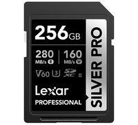 Lexar 256GB Professional SILVER PRO SDXC Memory Card, UHS-II, C10, U3, V60, Full-HD & 4K Video, Up To 280MB/s Read, for Professional Photographer, Videographer, Enthusiast (LSDSIPR256G-BNNNU)