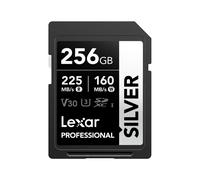 Lexar 256GB SD Card SILVER, Up to 205MB/s Read, 140MB/s Write, SDXC UHS-I Memory Card, Class 10, U3, V30, SD Card for Professional Photographers, Videographers, Enthusiasts