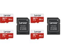 Lexar 32GB 4 Pack Micro SD Card E Series, microSDHC UHS-I Flash Memory Card with Adapter - Up to 100MB/s, A1, U1, Class10, V10, High Speed TF Card (2 microSD Cards + 1 Adapter)