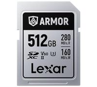 Lexar 512GB Armor Silver PRO SD Memory Card, 280MB/s Read, 6K, V60, UHS-II | Ideal for Professional Photographer, Videographer, Enthusiast, Stainless Steel, Water/Dust/Drop Resistant, LSDAMSP512G-RNNNU