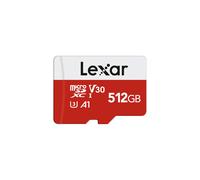 Lexar 512GB Micro SD Card E Series, microSDXC UHS-I A1 U3 V30 Class 10 - Up to 100MB/s (with Adapter)