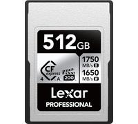 Lexar 512GB Professional CFexpress Type A Silver 4.0 Memory Card, for Photographers, Videographers, Up to max 1750/1650 MB/s, 8K Video (LCAEXS4512G-RNENU)
