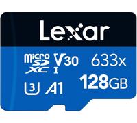Lexar 633x 128GB Micro SD Card, microSDXC UHS-I Card + SD Adapter up to 100 MB/s