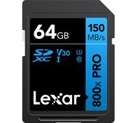 Lexar 64GB 800x (150MB/s) UHS-I V30 PRO Blue Series SDXC Memory Card