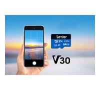 Lexar 64GB Micro SD Card, microSDXC UHS-I Card W/O SD Adapter, microSD Memory Card up to 100MB/s Read, A1, Class 10, U3, V30, TF Card for