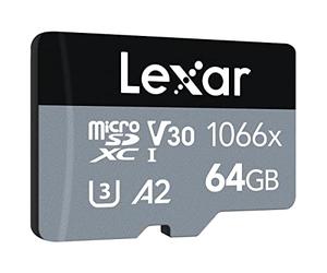 LEXAR 64GB MICROSDXC HIGH-PERFORMANCE 1066X UHS-I C10 A2 V30 U3