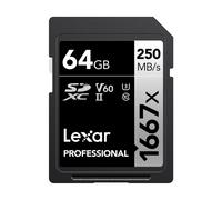 Lexar 64GB Professional 1667x SDXC Memory Card UHS-II C10 U3 V60 Full-HD & 4K Video Up To 250MB/s Read for Professional Photographer Videograp