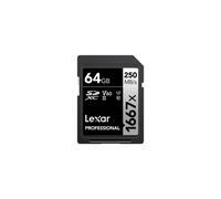 Lexar 64GB Professional 1667x SDXC UHS-II Card Silver Series Class 10 U3 V60
