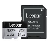 Lexar Professional 64GB Silver Plus MicroSDXC, U3, V30, A1, 100MB/s, UK Seller