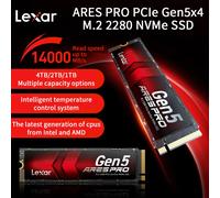 Lexar ARES PRO M.2 2280 PCIe 5.0 NVMe SSD M2 Solid State Drive 1TB 2TB 4TB Max 14000Mb/s Internal Hard Drive disk with Heatsink