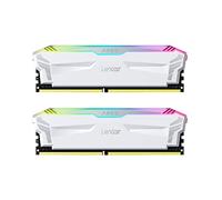 Lexar ARES RGB DDR4 RAM 16GB Kit (2x8GB) 3866 MHz, DRAM 288-Pin U-DIMM Desktop Memory, XMP 2.0 High Performance Computer Memory, CL18-20-20-39, PC4-30900, White (LD4EU008G-R3866GDWA)
