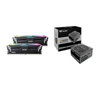 Lexar ARES RGB DDR5 RAM 32GB Kit (2x16GB) 6000MHz, CL30-36-36-68 DRAM 288-Pin UDIMM Desktop Memory, PC Gaming Computer Memory + Thermaltake Toughpower GT 1000W | ATX 3.1 | PCIe 5.1 | 80+ GOLD