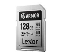 Lexar ARMOR SILVER PRO SD Card 128GB, UHS-II SD Memory Card, Stainless steel, C10, U3, V60, 6K UHD Video, up to 280MB/s Read, 120MB/s Write, SDXC Card for DSLR/Camera/Photographer/Videographer